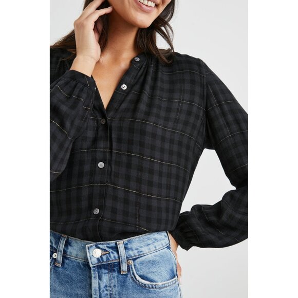 Rails Eloise Long Sleeve Top in Onyx Lurex Size‎ S - Picture 5 of 14